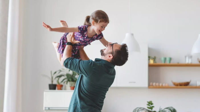 Father with daughter after updating his estate plan.